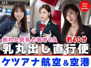 【約40分】『ケツアナ航空＆空港』熟れた客室乗務員、制服を脱ぎ去り淫乱発着。-AIで描く究極の美女達-