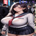【熟女×JKコス】しっとり濡れる大人の色香と紺色の制服